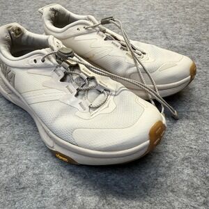 Hoka Transport Walking Shoes Women 5 Quick Lace Vibram Eggnog Cream Solid